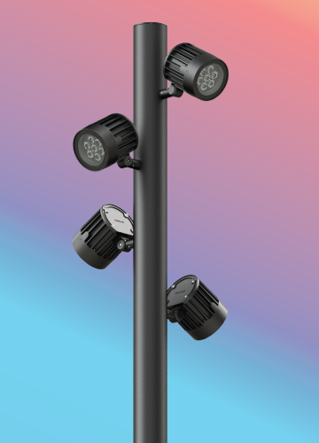 Click to view Ligman Lighting's Odessa Cluster Pole Mounted Floodlights (model UOD-21XXX).